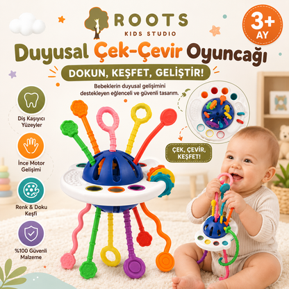 UFO Çek-Çevir Eğitici Duyusal Aktivite Oyuncağı | Montessori Seti