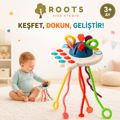 UFO Çek-Çevir Eğitici Duyusal Aktivite Oyuncağı | Montessori Seti